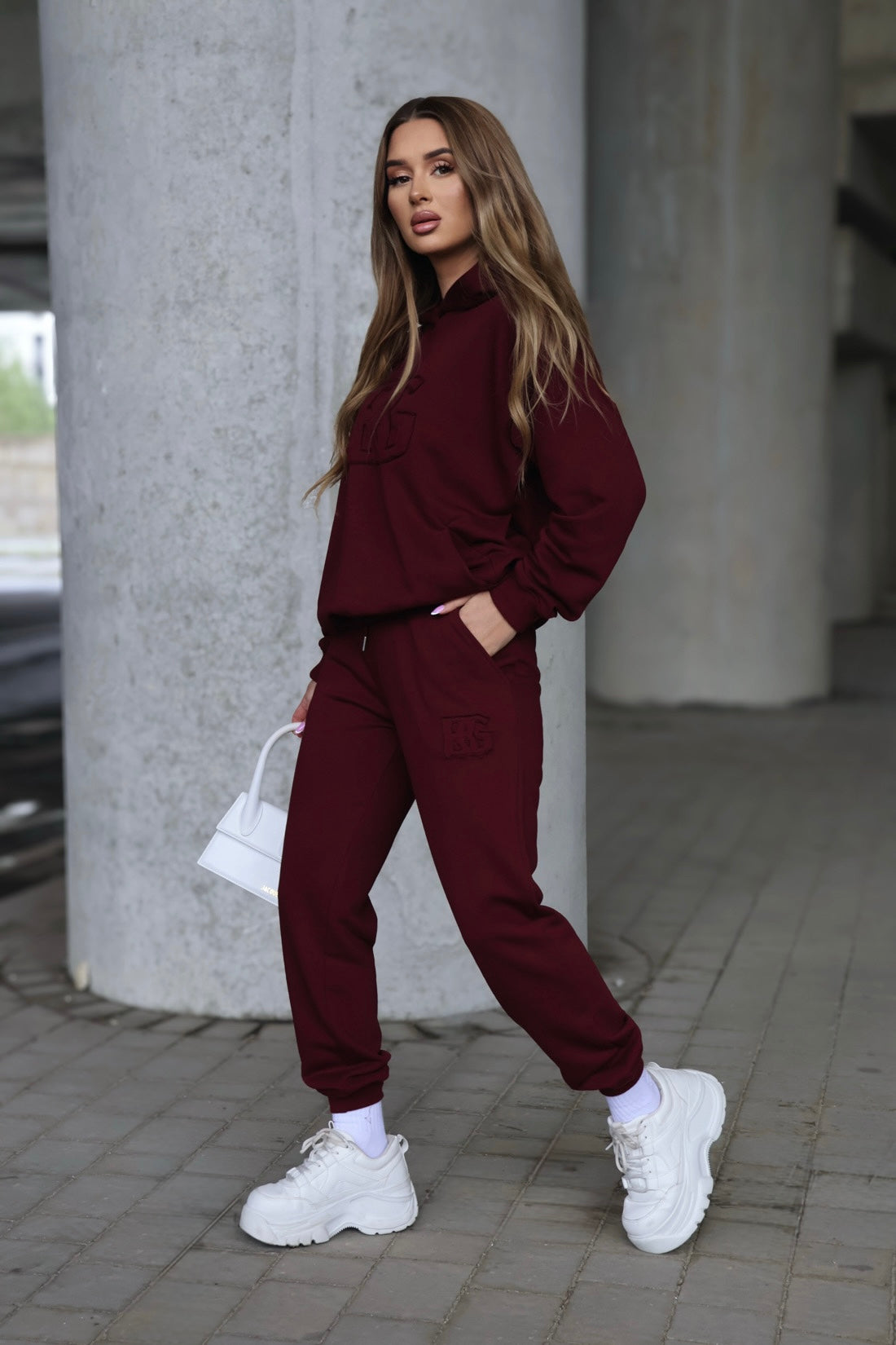 Women Tracksuit BG Match | Wine Red